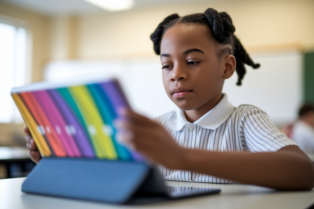 eleve-tablette-ecran-brouille-classe