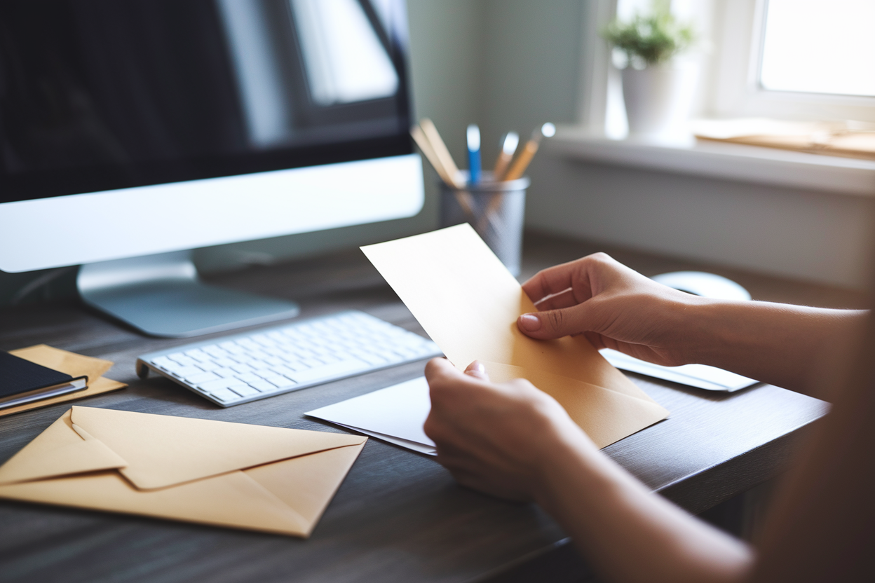 main-enveloppe-bureau-flou