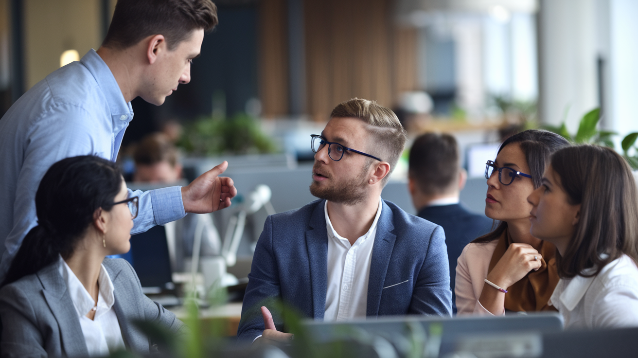 collegues-discussion-bureau-moderne-plantes