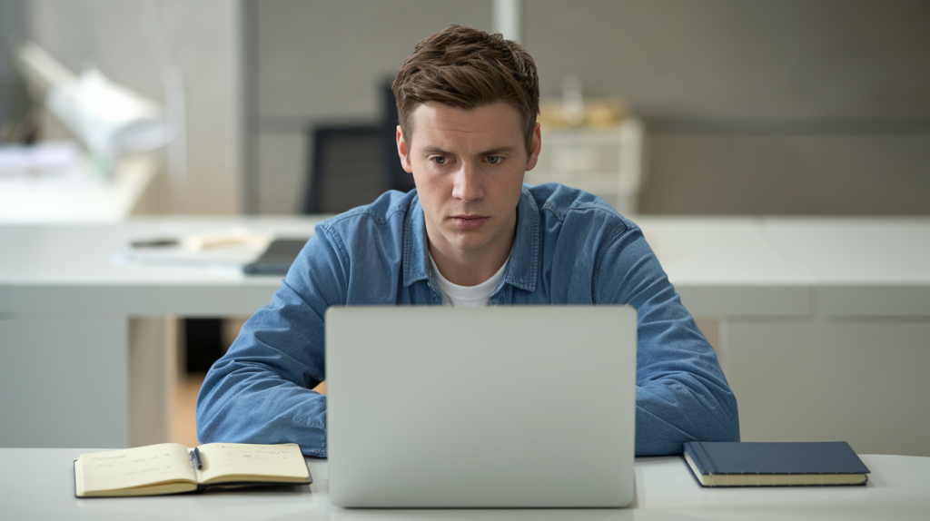 homme-jeune-ordinateur-portable-espace-minimaliste