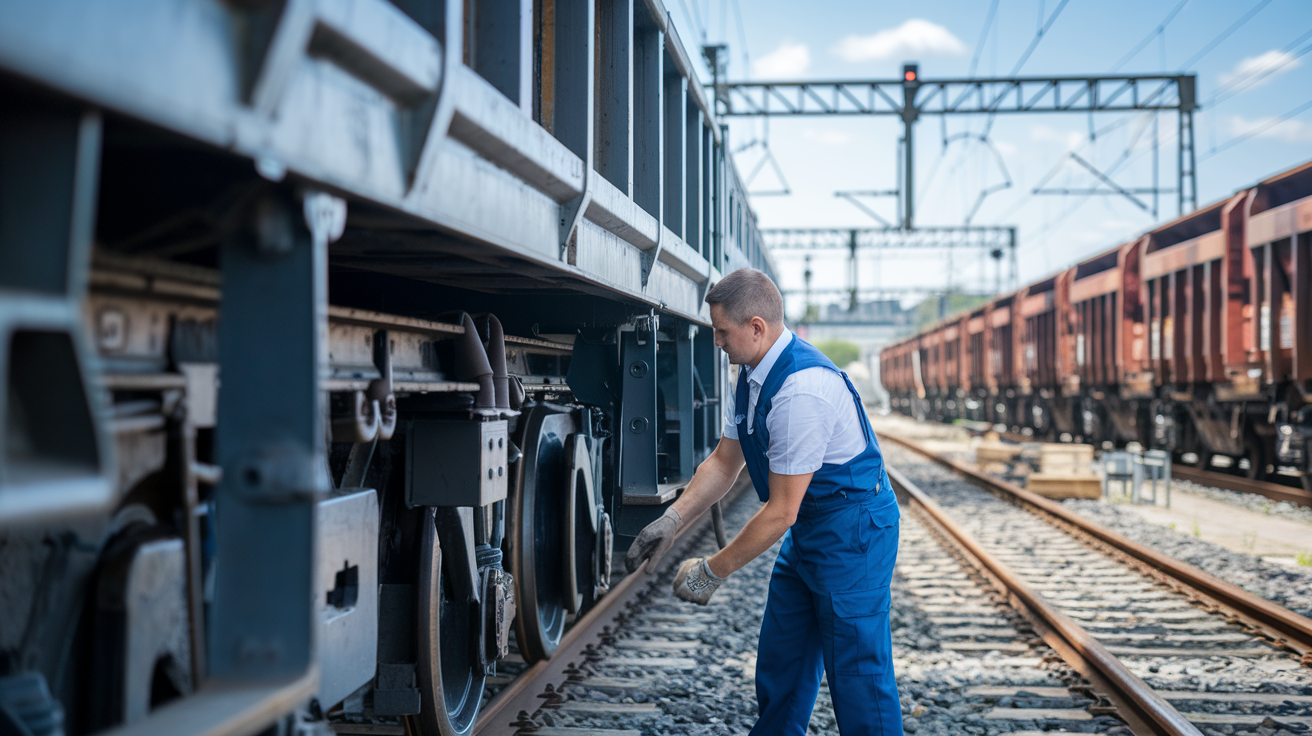 wagoniste-train-marchandises-gare-ferrée