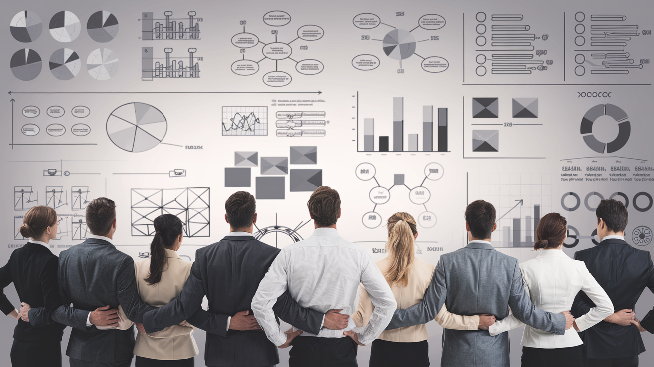 personnes-costume-tableau-blanc-diagrammes