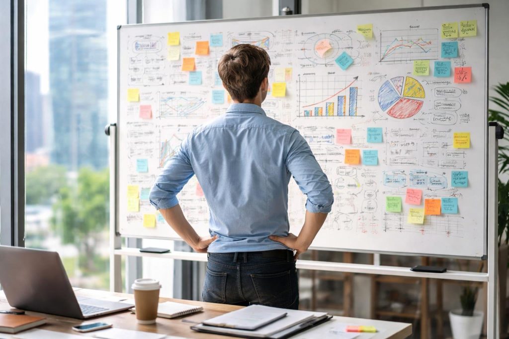 entrepreneur-tableau-notes-bureau-moderne