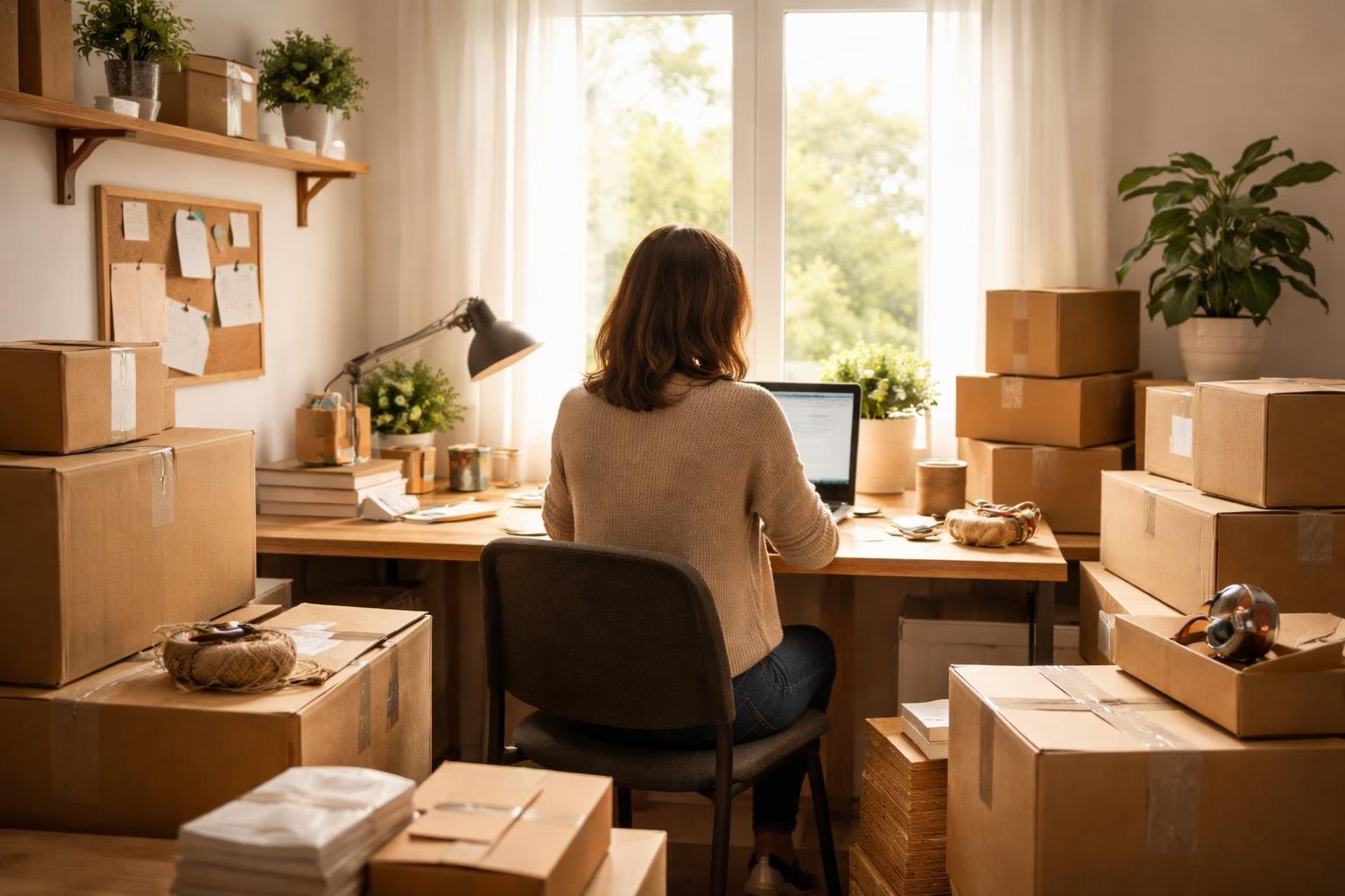 personne-bureau-maison-cartons-fenetre