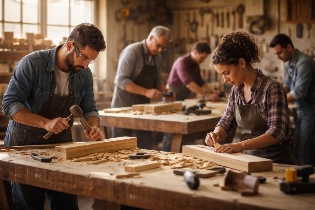 atelier-bricolage-personnes-menuiserie-outils