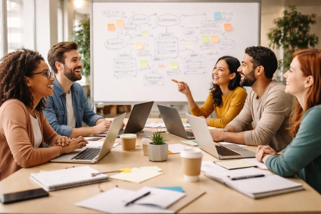 personnes-diverses-table-ordinateurs-tableau-blanc