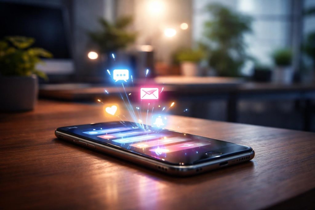 smartphone-notifications-table-bois-bureau-flou