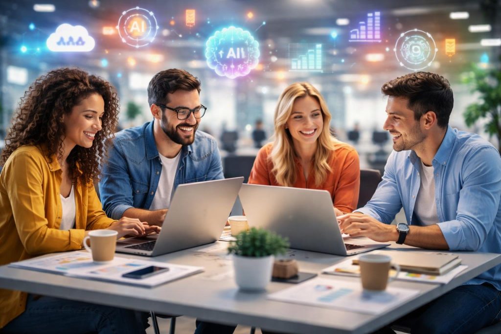 jeunes-professionnels-table-ordinateurs-graphiques